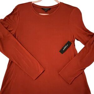 NWT Liverpool Los Angeles Long Sleeve Boat Neck Knit Top Rust Orange Small $68